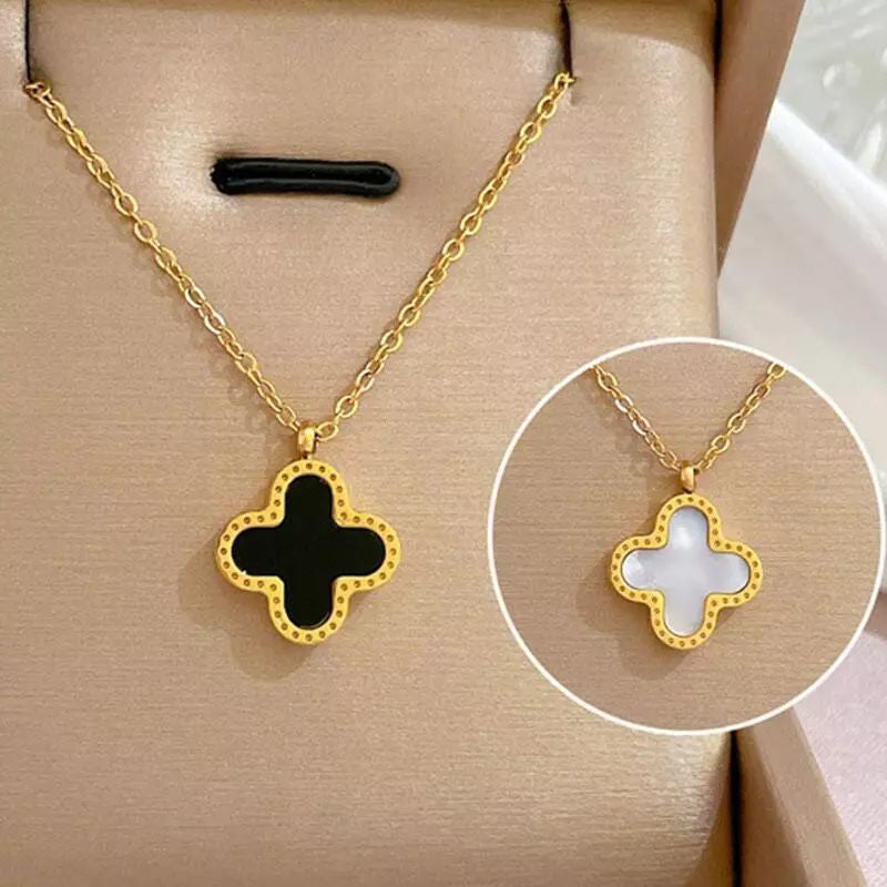 Four Leaf Clover Kalung - Baja Tahan Karat Antialergi dan Antidebu, Gaya Korea - 我的商店