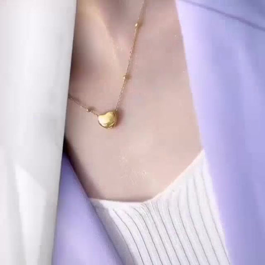 Kalung Titaniun wanita Anti Karat Strip Love Rantai Terbaru - 我的商店