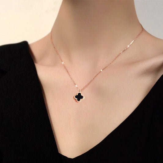 Four Leaf Clover Kalung - Baja Tahan Karat Antialergi dan Antidebu, Gaya Korea - 我的商店