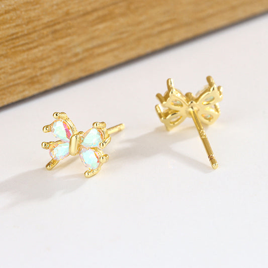 Anting Wanita Titanium Pita Zircon Moonstone – Anting Tusuk / Ear Cuff Aesthetic Elegan Anti Karat Premium