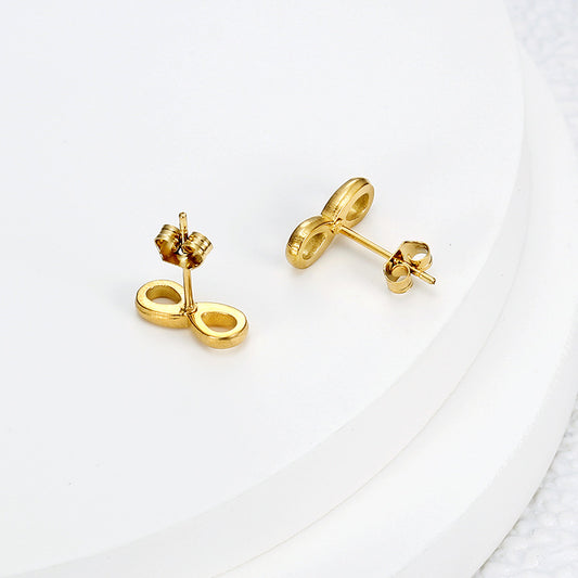 Anting Angka 8 Simbol Infinity dari Titanium Steel – Elegan, Tahan Karat & Bermakna Keberuntungan