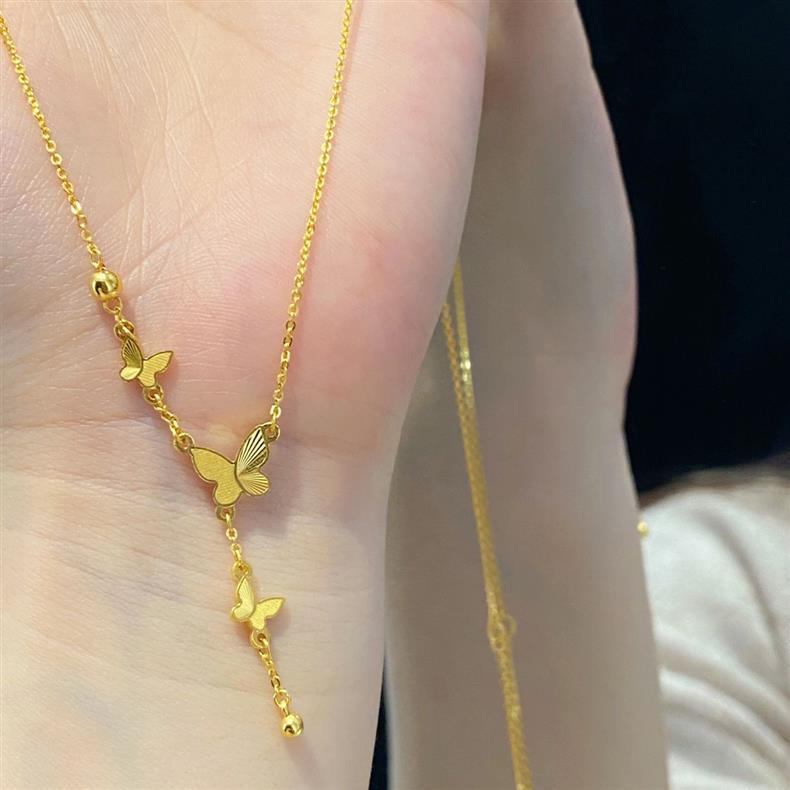Kalung Kupu-Kupu Wanita Stainless Steel - Aksesoris Fashion Anti Kusam, Hadiah Ulang Tahun & Prom, Grosir Harga Terjangkau - 我的商店