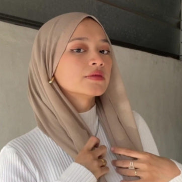 Anting hijab setengah bulat anting titanium steel perhiasan anting sederhana - 我的商店