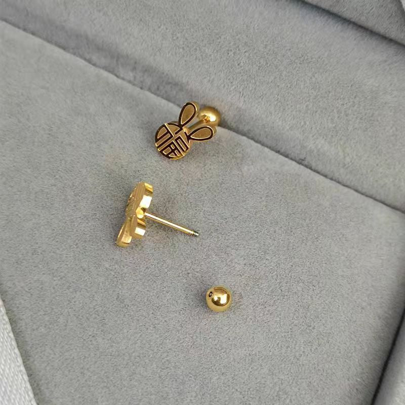Anting Tulang Telinga Kelinci Hoki – Titanium Steel Gaya Korea, Lucu & Anti Kusam Bisa Grosir