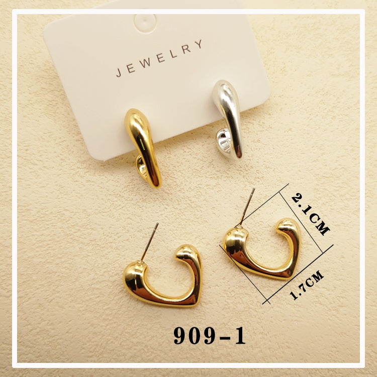 Anting hijab setengah bulat anting titanium steel perhiasan anting sederhana - 我的商店