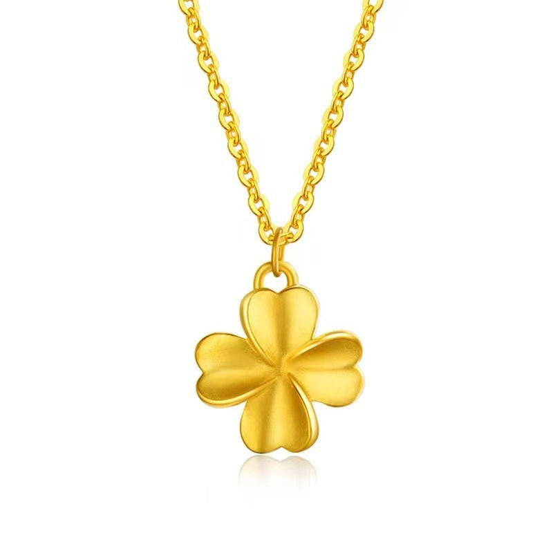 Kalung Liontin four-leaf clover Emas – Perhiasan Mewah Pembawa Keberuntungan untuk Wanita 我的商店