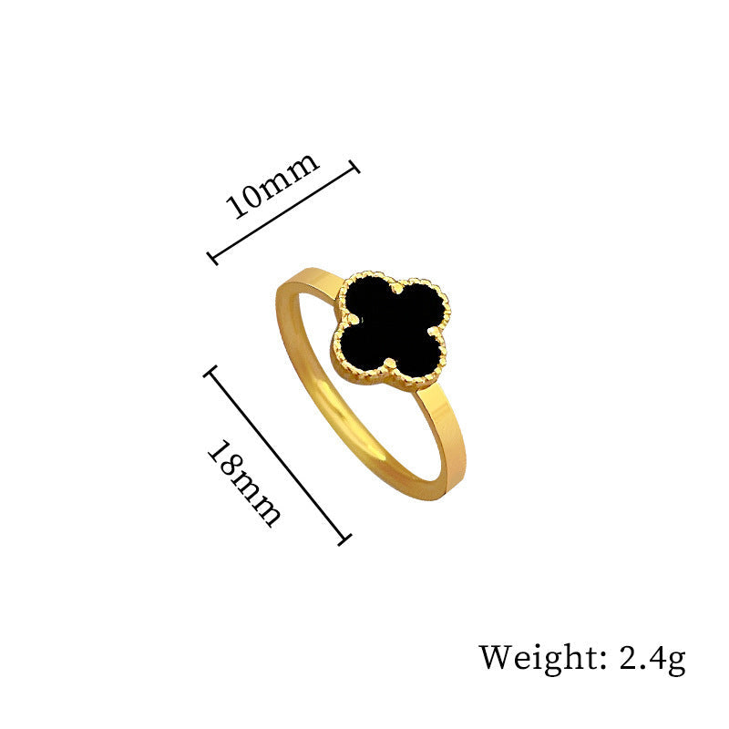 Cincin Wanita Four-Leaf Clover – Desain Elegan Minimalis, Gaya Trendi & Mewah perhiasandirect
