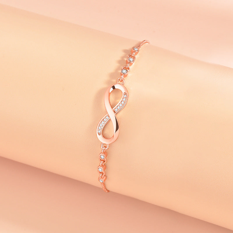 Gelang Wanita Simbol Cinta Tak Terbatas – Desain Unik dengan Zircon Berkilau perhiasandirect