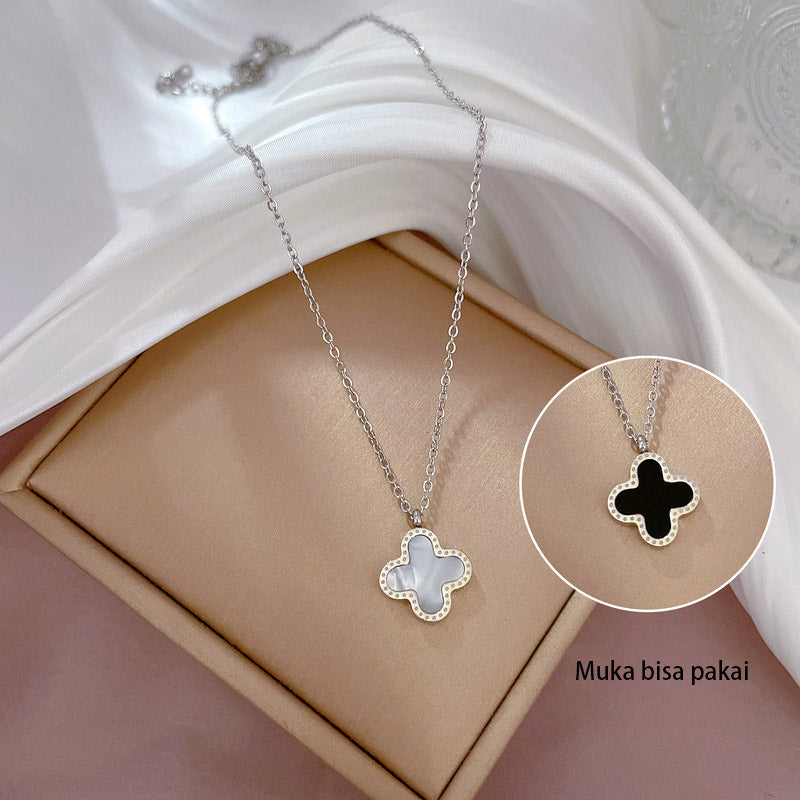 Four-leaf clover Kalung - Baja Tahan Karat Antialergi dan Antidebu, Gaya Korea 我的商店