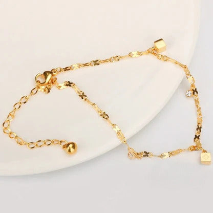 Gelang Kaki Wanita Diamond Kotak Stainless Steel Anti Luntur perhiasandirect