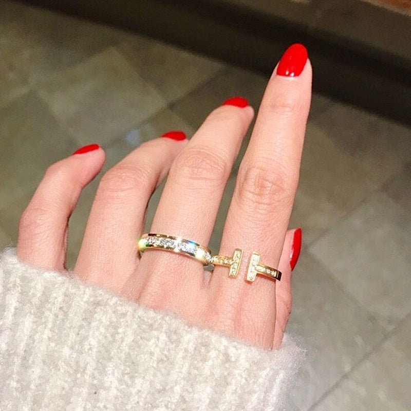 Cincin Berlian Emas untuk Wanita - Vintage Anti Pudar | Perhiasan Hadiah Elegan - 我的商店