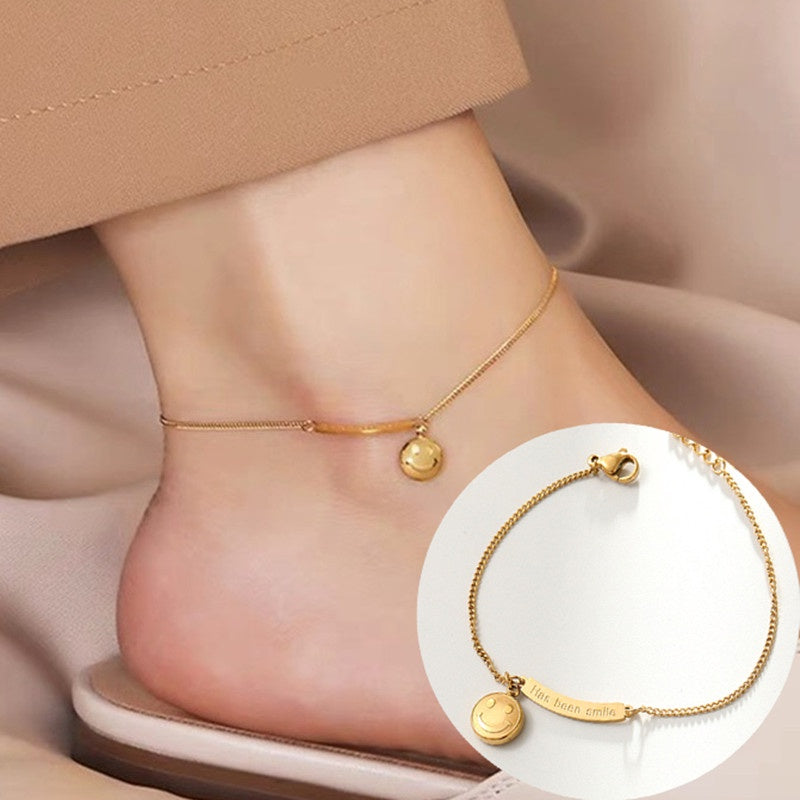 Gelang Kaki Wanita Vintage Liontin Hati - Stainless Steel, Tidak Kusam & Tidak Pudar, Elegan & Awet! - 我的商店