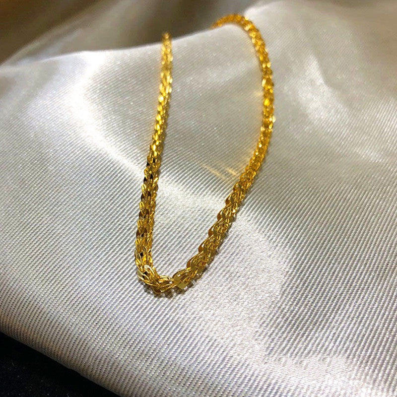 Kalung Choker Wanita Phoenix Tail - Stainless Steel Lapis Emas, Elegan & Cocok untuk Hadiah! - 我的商店