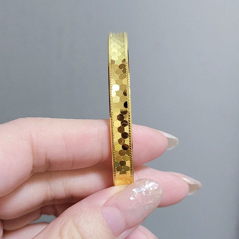 Gelang Wanita Lapis Emas 18K - Stainless Steel, Elegan, Trendi & Cocok untuk Tunangan! - 我的商店