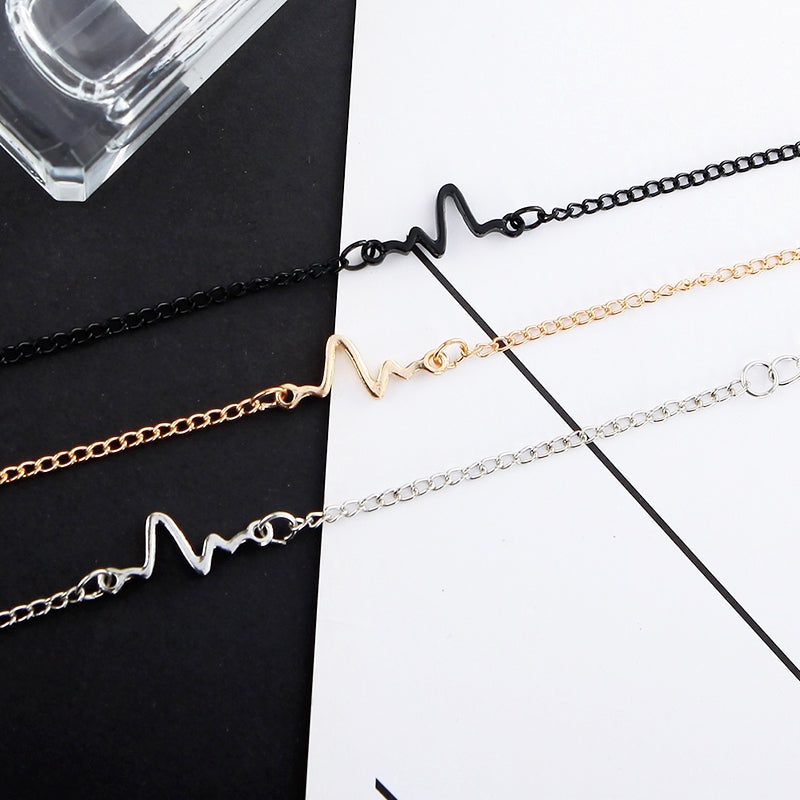 Gelang Couple Detak Jantung - Desain Minimalis untuk Pasangan, Aksesoris Fashion Unisex - 我的商店