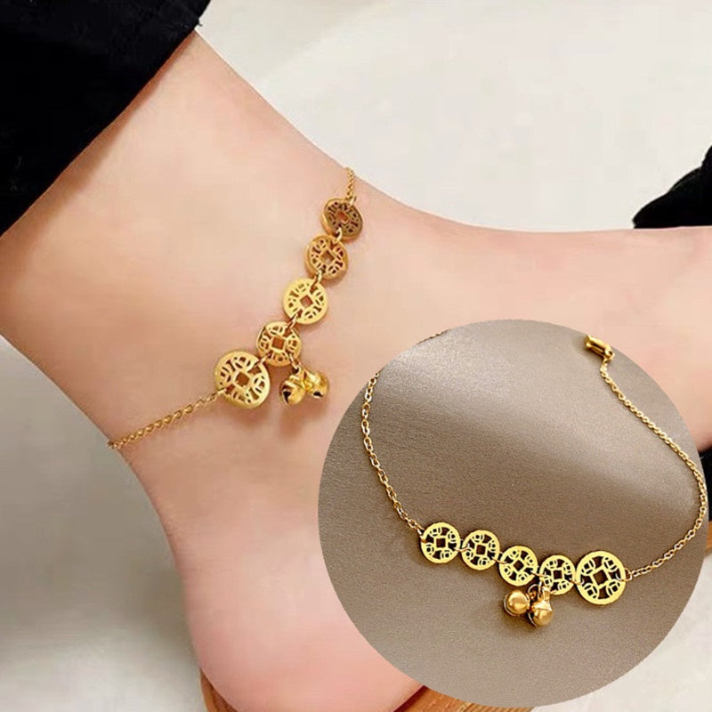 Gelang Kaki Wanita Vintage Liontin Hati - Stainless Steel, Tidak Kusam & Tidak Pudar, Elegan & Awet! - 我的商店