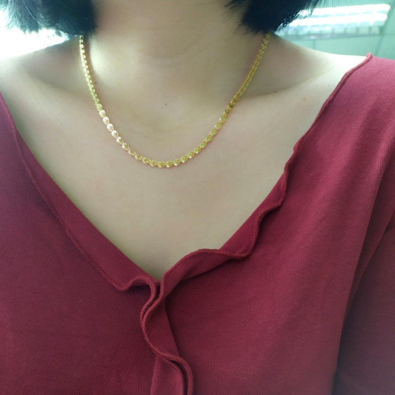 Kalung Choker Wanita Phoenix Tail - Stainless Steel Lapis Emas, Elegan & Cocok untuk Hadiah! - 我的商店