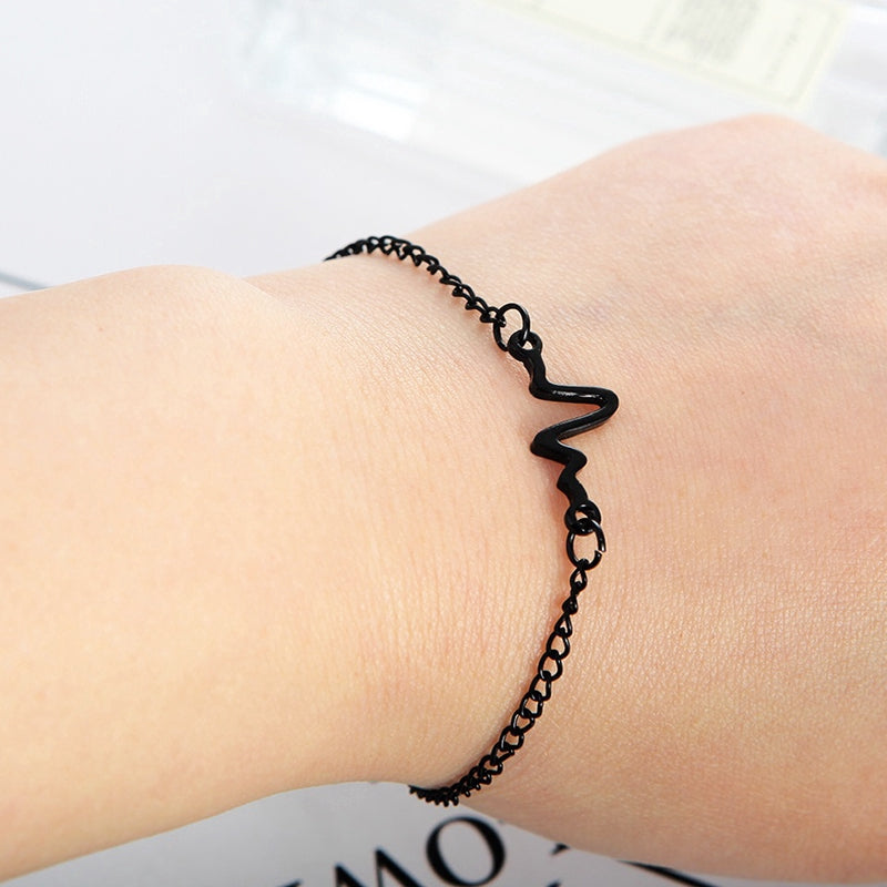 Gelang Couple Detak Jantung - Desain Minimalis untuk Pasangan, Aksesoris Fashion Unisex - 我的商店