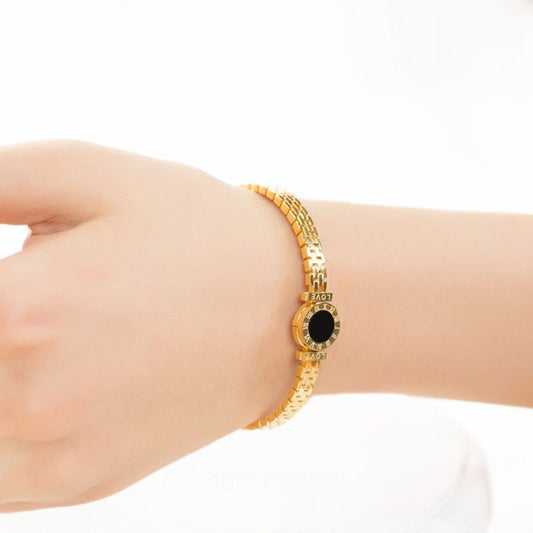 Gelang Lucky Charm untuk Wanita - 18k Emas & Stainless Steel Anti Pudar | Bangle Fashion Terbaru - 我的商店