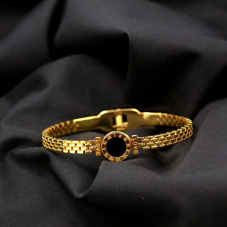 Gelang Lucky Charm untuk Wanita - 18k Emas & Stainless Steel Anti Pudar | Bangle Fashion Terbaru - 我的商店