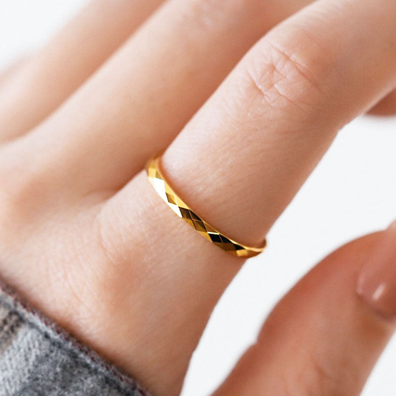Cincin Berlian untuk Wanita - Singsing Emas | Aksesoris Perhiasan Elegan - 我的商店