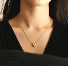 Kalung Huruf untuk Wanita - Stainless Steel 18k Emas Vintage Kwintas | Perhiasan Elegan