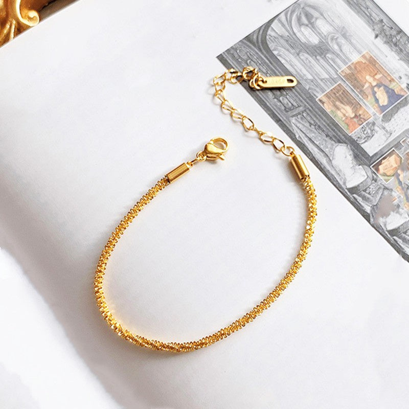 Gelang Wanita Stainless Steel - Rantai Emas 18K Motif Kupu-Kupu, Anti Kusam & Elegan - 我的商店