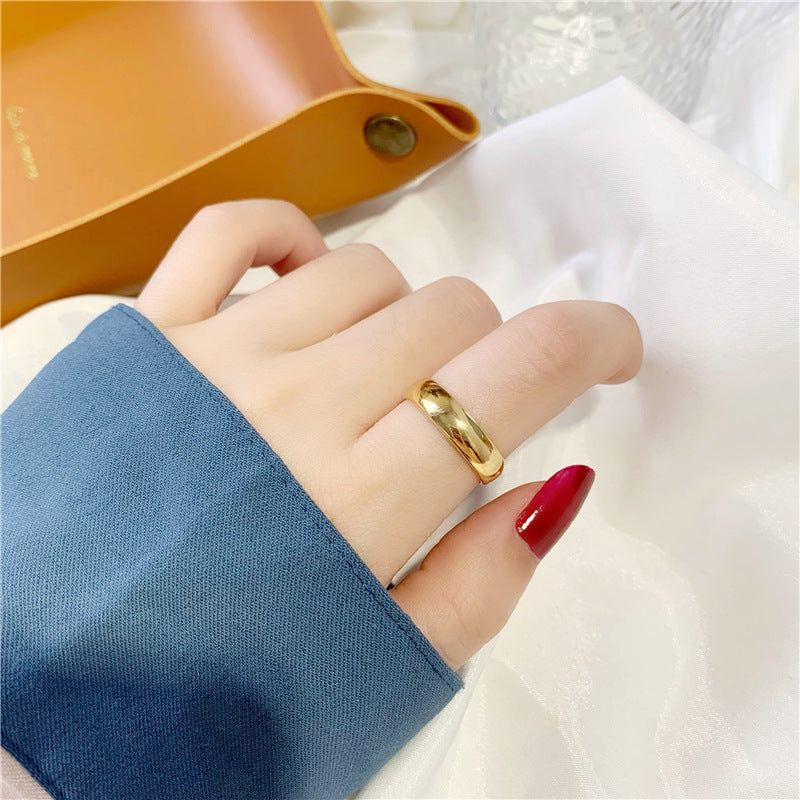 Cincin 18k Emas Berlian Stainless Steel untuk Wanita - Anti Pudar | Aksesoris Fashion Korea - 我的商店