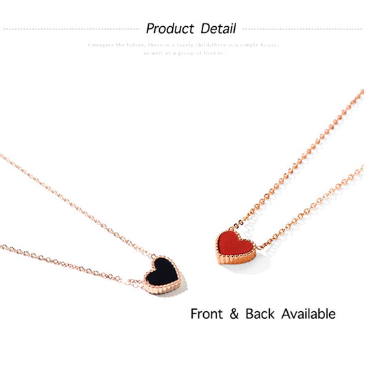 Kalung Choker Wanita Vintage - Warna Emas, Hitam & Merah, Stainless Steel Anti Kusam - 我的商店