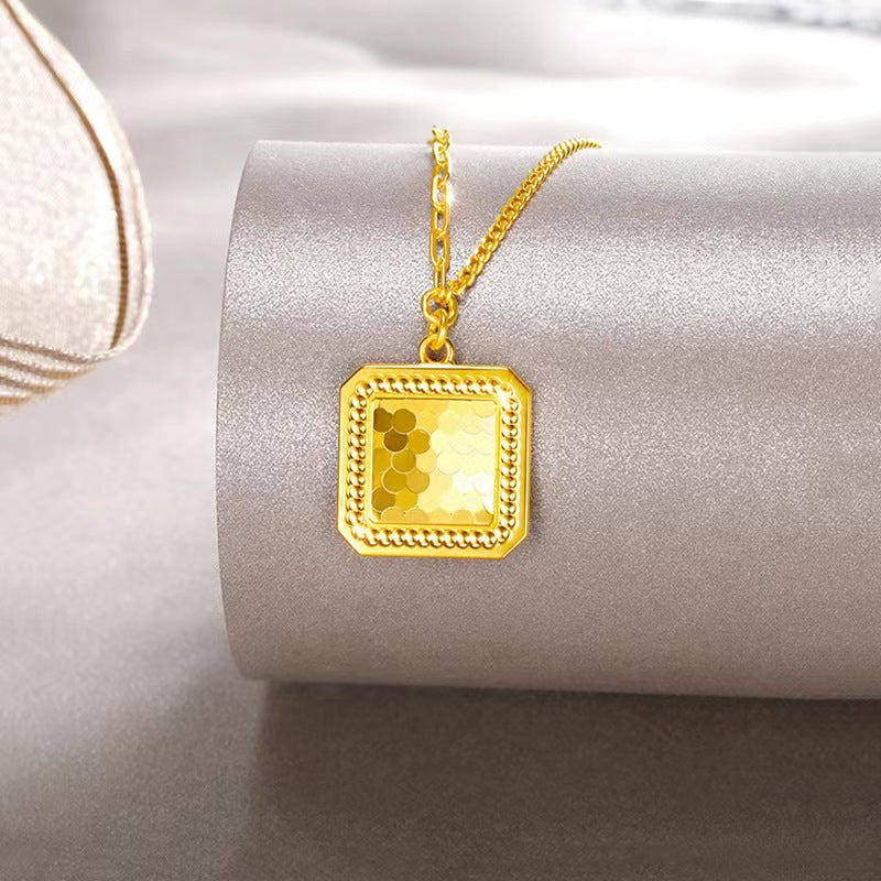 Grosir Kalung Wanita Stainless Steel Lapis Emas 18K - Model Korea, Trendi & Tidak Kusam! - 我的商店
