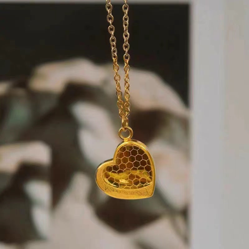 Kalung Sisik Ikan Kotak Emas 18K - Stainless Steel Anti Kusam Gaya Korea - 我的商店