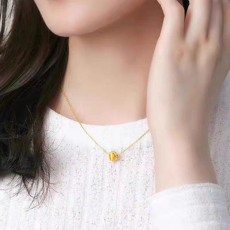 Kalung Personalisasi Mata Kucing 18k Wanita - Perhiasan Stainless Steel Elegan Anti Kusam, Pendant Trendy, Grosir Harga Terbaik - 我的商店