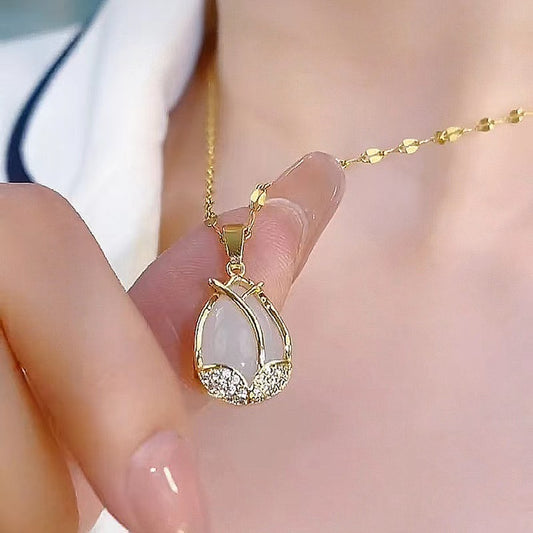 Kalung Bunga Tulip Wanita - Liontin Emas Anti Kusam dengan Rantai Elegan - 我的商店