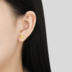 Anting Tulang Telinga Four Leaf Clover Laser Stainless Steel