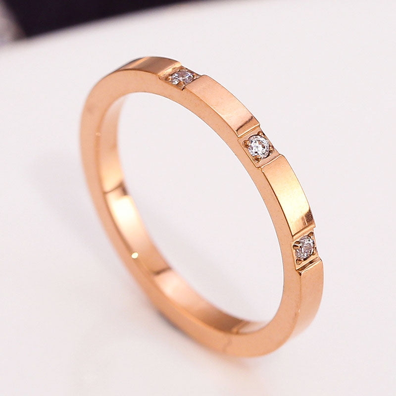 Cincin Mini untuk Wanita - Stainless Steel Lapisan Emas 18k | Aksesoris Pasangan Murah dan Elegan