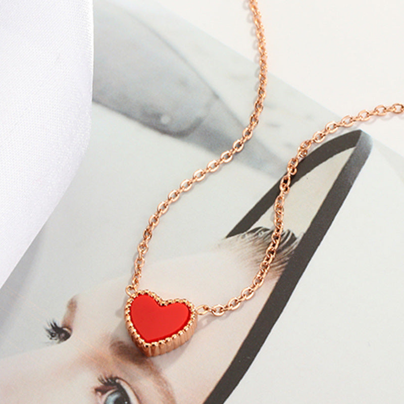 Kalung Choker Wanita Vintage - Warna Emas, Hitam & Merah, Stainless Steel Anti Kusam - 我的商店