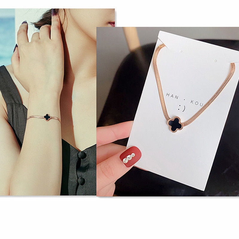 Gelang Pasangan untuk Wanita - Rantai Rose Gold Stainless Steel Anti Pudar | Aksesoris Perhiasan Elegan - 我的商店