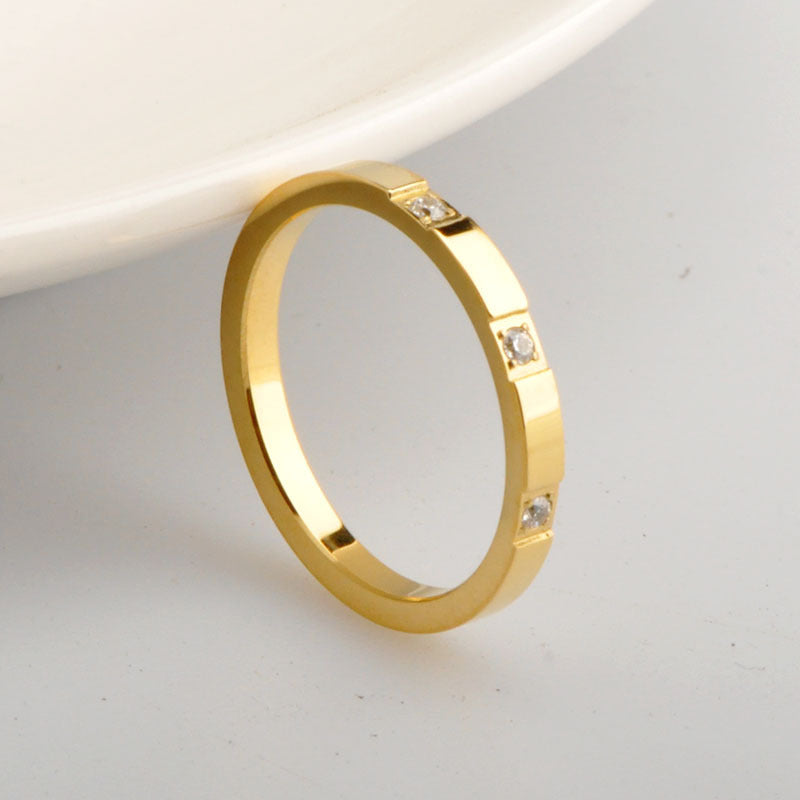 Cincin Mini untuk Wanita - Stainless Steel Lapisan Emas 18k | Aksesoris Pasangan Murah dan Elegan