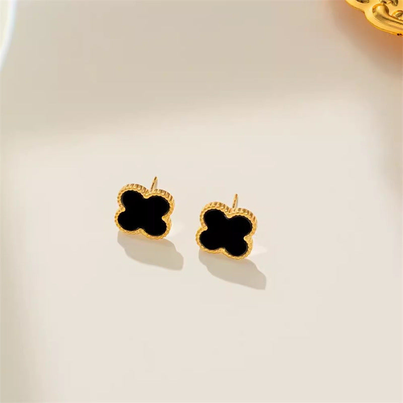 Four-clover leaf Set Kalung Keberuntungan - Perhiasan Wanita Anti Karat dari Baja Tahan Karat - 我的商店