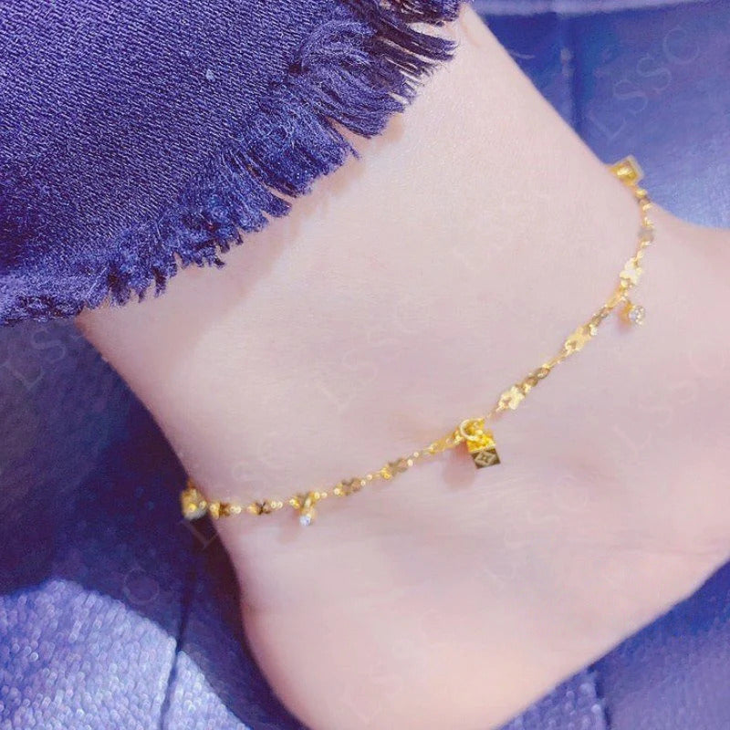 Gelang Kaki Wanita Diamond Kotak Stainless Steel Anti Luntur perhiasandirect