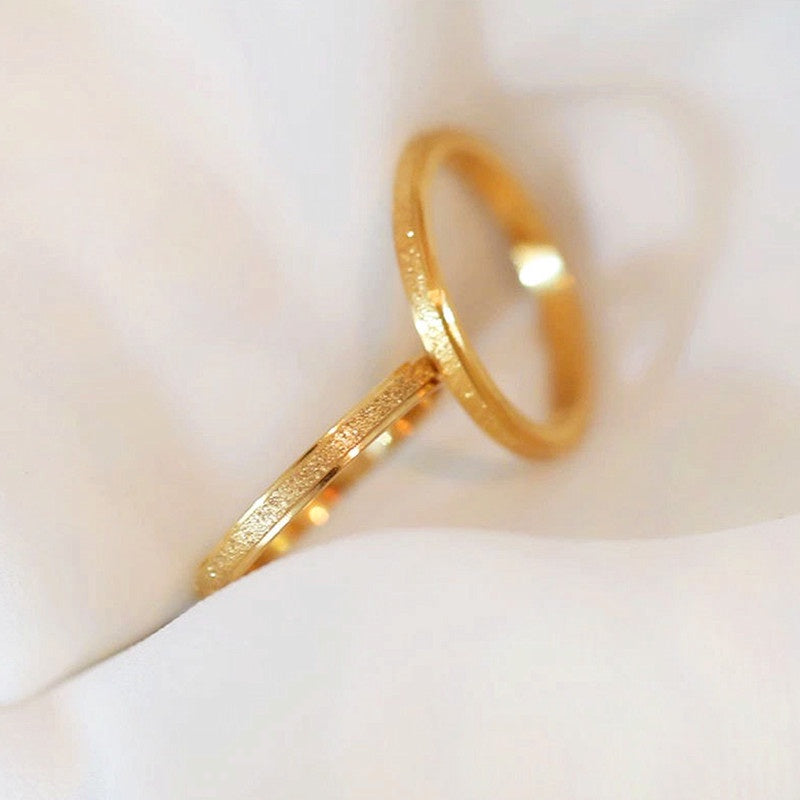 Cincin wanita anti karat stainless steel - 3pcs/set cincin emas tiga potong desain sederhana aksesoris Korea - 我的商店