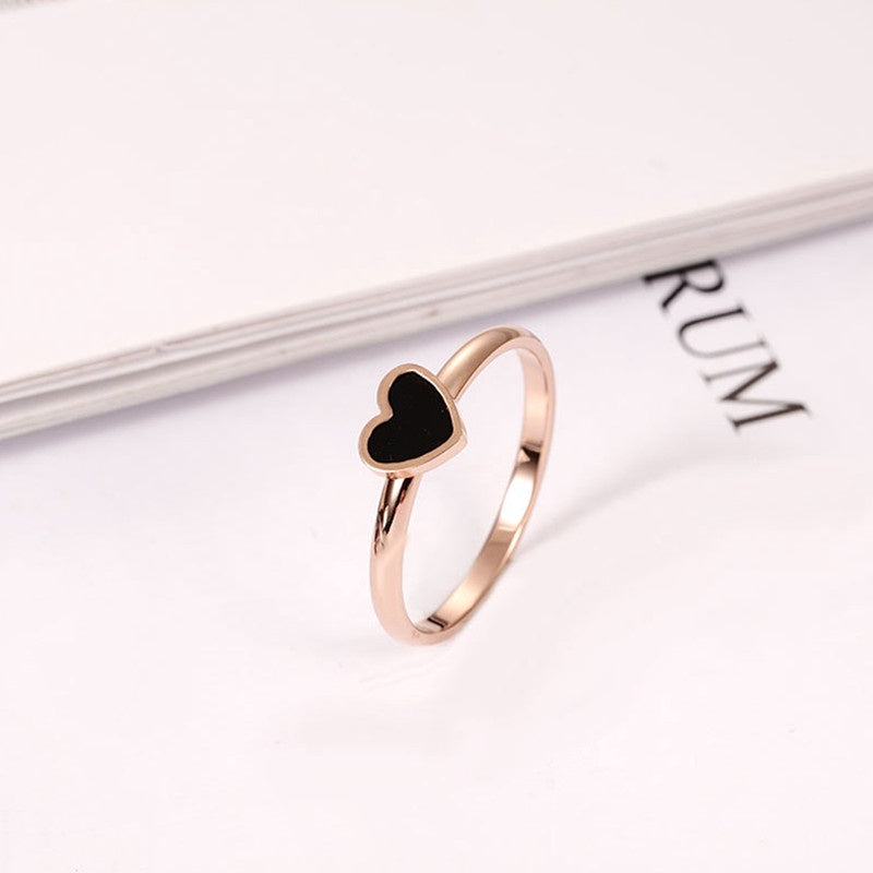 Cincin Love Heart Stainless Steel untuk Wanita - Lapisan Emas 18k | Perhiasan Fashion Elegan Hadiah untuk Wanita - 我的商店