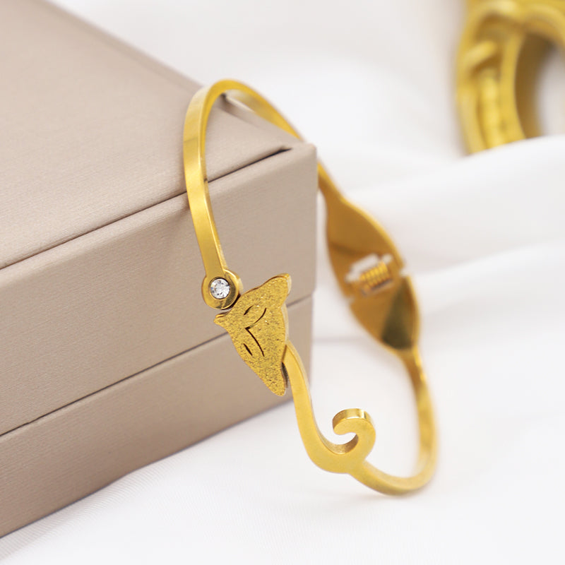 Gelang Wanita Liontin Rubah Emas - Stainless Steel Anti Kusam, Aksesoris Fashion 2025 - 我的商店