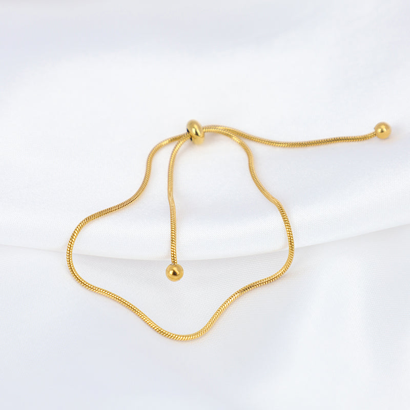 Gelang Wanita Stainless Steel Lapis Emas 18K - Minimalis, Elegan & Awet! - 我的商店
