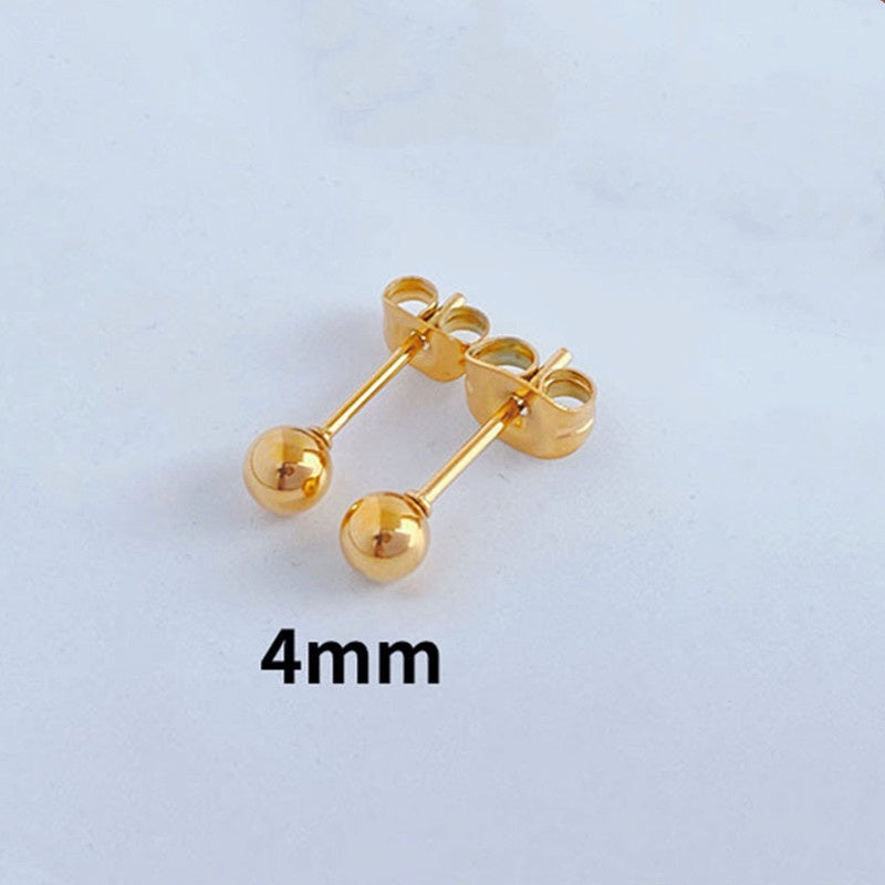 Anting Titanium Bola Gold Trending Elegan Korea Fashio Style - 我的商店