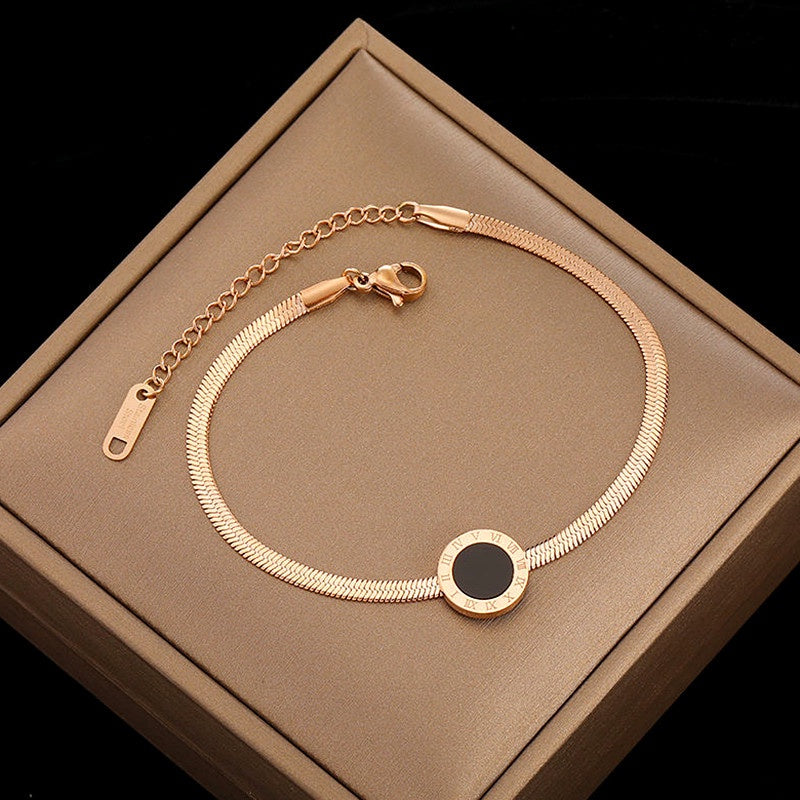 Gelang Wanita Stainless Steel - Rantai Emas 18K Motif Kupu-Kupu, Anti Kusam & Elegan - 我的商店