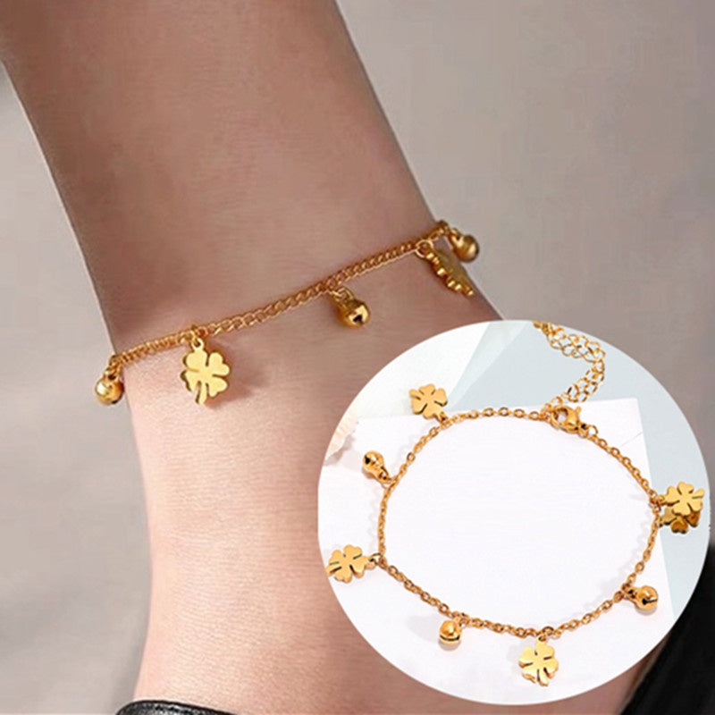 Gelang Kaki Wanita Vintage Liontin Hati - Stainless Steel, Tidak Kusam & Tidak Pudar, Elegan & Awet! - 我的商店