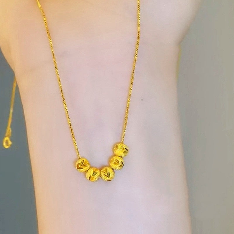 Gelang FU Pembawa Keberuntungan Wanita - Rantai Emas Stainless Steel Anti Kusam - 我的商店