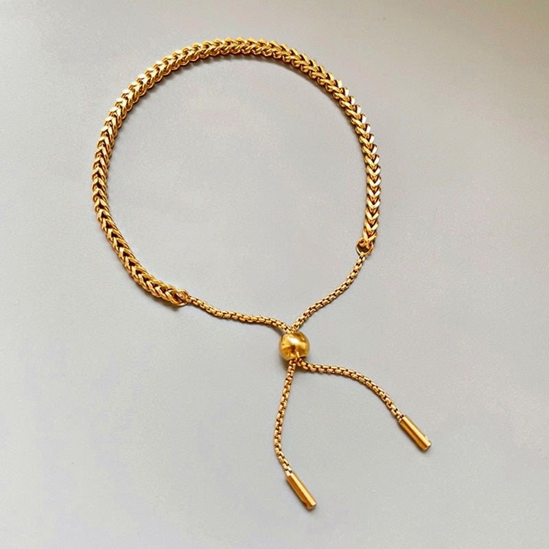 Gelang Wanita Klasik - Rantai Emas Stainless Steel Anti Kusam, Hadiah Elegan - perhiasandirect