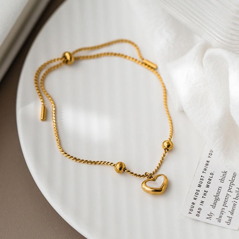 Gelang Wanita Stainless Steel - Rantai Emas 18K Motif Kupu-Kupu, Anti Kusam & Elegan - 我的商店